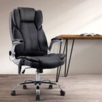 Artiss 8 Point Massage Office Chair PU Leather Black