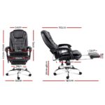 Artiss 8 Point Massage Office Chair PU Leather Footrest Black - Image 3