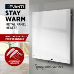 Devanti 450W Metal Wall Heater Mount Panel Heater Slimline Portable Caravan - Image 4