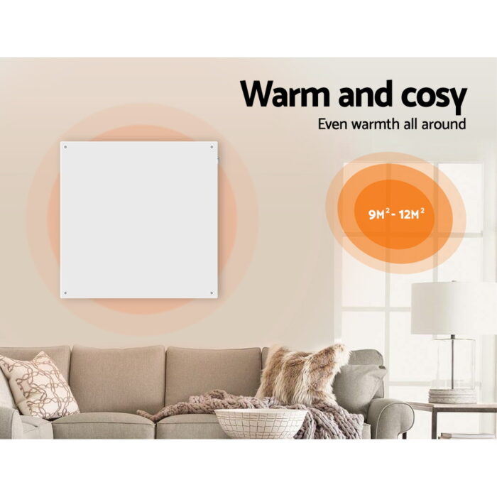 Devanti 450W Metal Wall Heater Mount Panel Heater Slimline Portable Caravan - Image 5