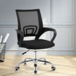 Artiss Mesh Office Chair Mid Back Black