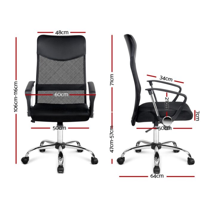 Artiss Mesh Office Chair High Back Black - Image 3