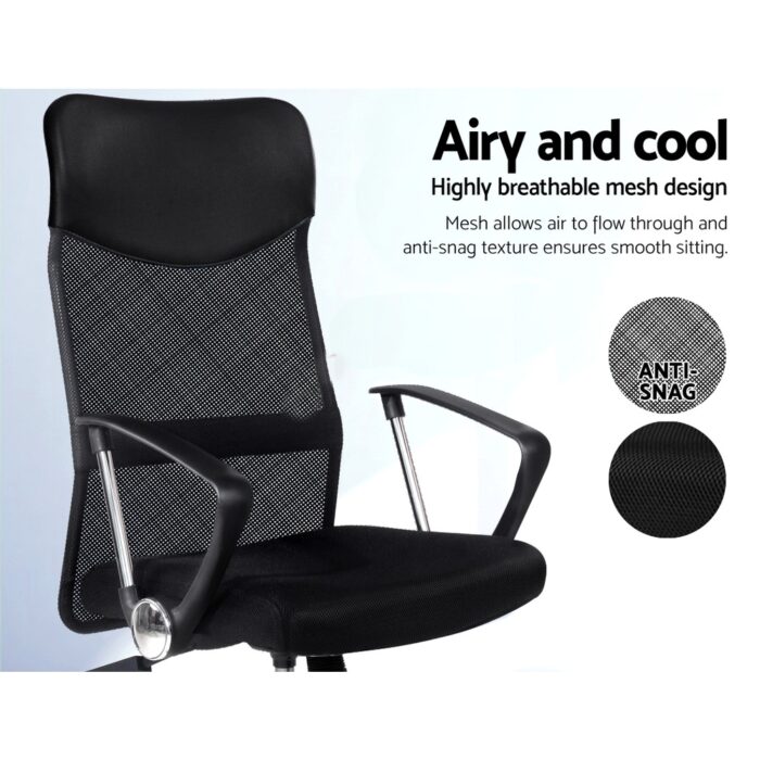 Artiss Mesh Office Chair High Back Black - Image 7