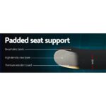 Artiss Office Chair Drafting Stool Fabric Chairs Black - Image 7