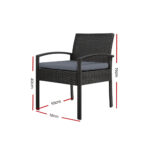 Gardeon Outdoor Dining Chairs Patio Furniture Rattan Lounge Chair Cushion Felix - Image 3