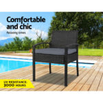 Gardeon Outdoor Dining Chairs Patio Furniture Rattan Lounge Chair Cushion Felix - Image 4