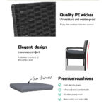 Gardeon Outdoor Dining Chairs Patio Furniture Rattan Lounge Chair Cushion Felix - Image 6