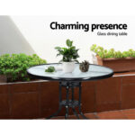 Gardeon 3PC Bistro Set Outdoor Furniture Rattan Table Chairs Cushion Patio Garden Felix - Image 2