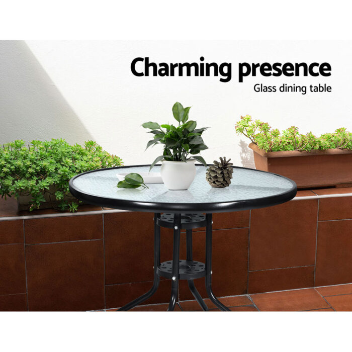 Gardeon 3PC Bistro Set Outdoor Furniture Rattan Table Chairs Cushion Patio Garden Felix - Image 2
