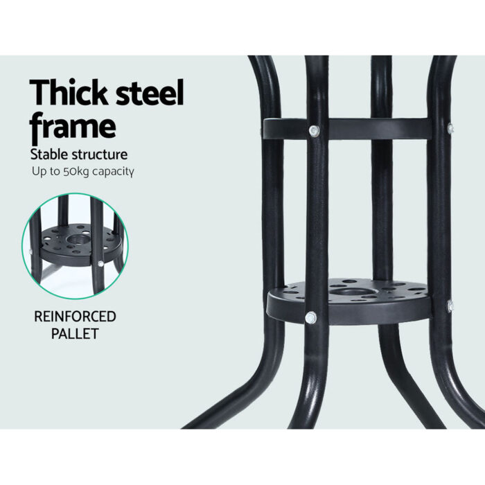 Gardeon 3PC Bistro Set Outdoor Furniture Rattan Table Chairs Cushion Patio Garden Felix - Image 7