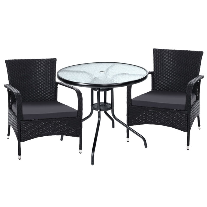 Gardeon Outdoor Dining Chairs Bistro Patio Furniture Chair Wicker Garden Extra Large Tea Coffee Cafe Bar Set - Image 2