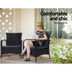 Gardeon Outdoor Dining Chairs Bistro Patio Furniture Chair Wicker Garden Extra Large Tea Coffee Cafe Bar Set - Image 4