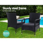 Gardeon Outdoor Dining Chairs Bistro Patio Furniture Chair Wicker Garden Extra Large Tea Coffee Cafe Bar Set - Image 5