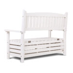 Gardeon Outdoor Storage Bench Box Wooden Garden Chair 2 Seat Timber Furniture White - Image 4