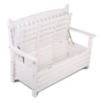 Gardeon Outdoor Storage Bench Box Wooden Garden Chair 2 Seat Timber Furniture White - Image 5