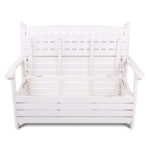 Gardeon Outdoor Storage Bench Box Wooden Garden Chair 2 Seat Timber Furniture White - Image 6