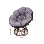 Gardeon Outdoor Chairs Outdoor Furniture Papasan Chair Wicker Patio Garden Brown - Image 3