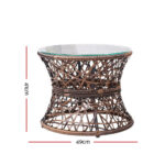 Gardeon Outdoor Lounge Setting Furniture Wicker Papasan Chairs Table Patio Brown - Image 4