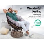 Gardeon Outdoor Lounge Setting Furniture Wicker Papasan Chairs Table Patio Brown - Image 5