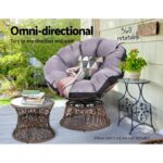 Gardeon Outdoor Lounge Setting Furniture Wicker Papasan Chairs Table Patio Brown - Image 6