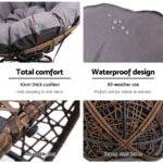 Gardeon Outdoor Lounge Setting Furniture Wicker Papasan Chairs Table Patio Brown - Image 7