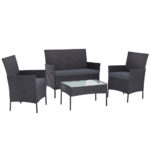Gardeon 4 Piece Outdoor Lounge Setting Patio Furniture Sofa Set Grey - Image 2