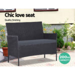 Gardeon 4 Piece Outdoor Lounge Setting Patio Furniture Sofa Set Grey - Image 4