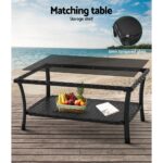 Gardeon 4PCS Outdoor Lounge Setting Sofa Set Patio Wicker Furniture Black - Image 6