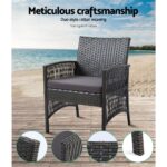 Gardeon 4PCS Outdoor Lounge Setting Sofa Set Patio Wicker Furniture Grey - Image 4