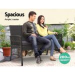 Gardeon 4PCS Outdoor Lounge Setting Sofa Set Patio Wicker Furniture Grey - Image 5