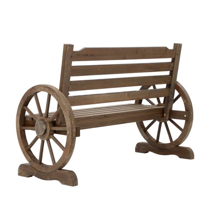 Gardeon Outdoor Garden Bench Wooden 2 Seat Wagon Chair Patio Furniture Teak - Image 3
