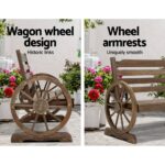 Gardeon Outdoor Garden Bench Wooden 2 Seat Wagon Chair Patio Furniture Teak - Image 4