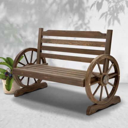 Gardeon Outdoor Garden Bench Wooden 2 Seat Wagon Chair Patio Furniture Teak