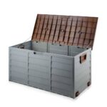 Gardeon Outdoor Storage Box 290L Lockable Organiser Garden Deck Shed Tool Brown - Image 2