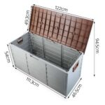 Gardeon Outdoor Storage Box 290L Lockable Organiser Garden Deck Shed Tool Brown - Image 3