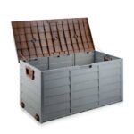 Gardeon Outdoor Storage Box 290L Lockable Organiser Garden Deck Shed Tool Brown - Image 4