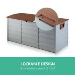 Gardeon Outdoor Storage Box 290L Lockable Organiser Garden Deck Shed Tool Brown - Image 5