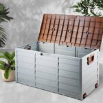 Gardeon Outdoor Storage Box 290L Lockable Organiser Garden Deck Shed Tool Brown