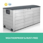 Gardeon Outdoor Storage Box 290L Lockable Organiser Garden Deck Shed Tool Grey - Image 7