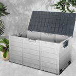 Gardeon Outdoor Storage Box 290L Lockable Organiser Garden Deck Shed Tool Grey
