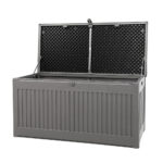 Gardeon Outdoor Storage Box 270L Container Lockable Garden Bench Tool Shed Grey