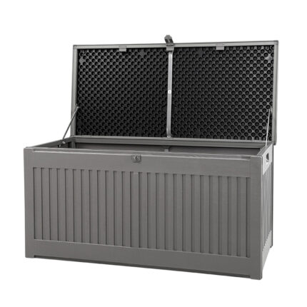 Gardeon Outdoor Storage Box 270L Container Lockable Garden Bench Tool Shed Grey