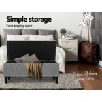 Artiss Storage Ottoman Blanket Box Linen Fabric Chest Foot Stool Toy Bench Grey - Image 7