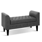Artiss Storage Ottoman Blanket Box 104cm Linen Grey - Image 2