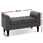 Artiss Storage Ottoman Blanket Box 104cm Linen Grey - Image 3