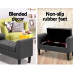 Artiss Storage Ottoman Blanket Box 104cm Linen Grey - Image 5
