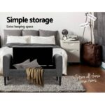 Artiss Storage Ottoman Blanket Box 104cm Linen Grey - Image 7