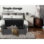Artiss Storage Ottoman Blanket Box 125cm Arm Linen Grey - Image 7