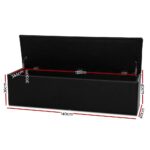 Artiss Storage Ottoman Blanket Box 140cm Leather Black - Image 3