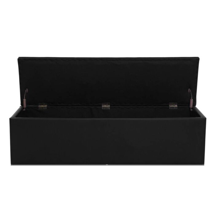 Artiss Storage Ottoman Blanket Box 140cm Leather Black - Image 4